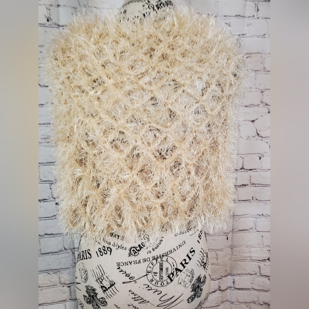 Unbranded Diamond Knit Camel Gold Glitter Topper - Picture 3 of 7